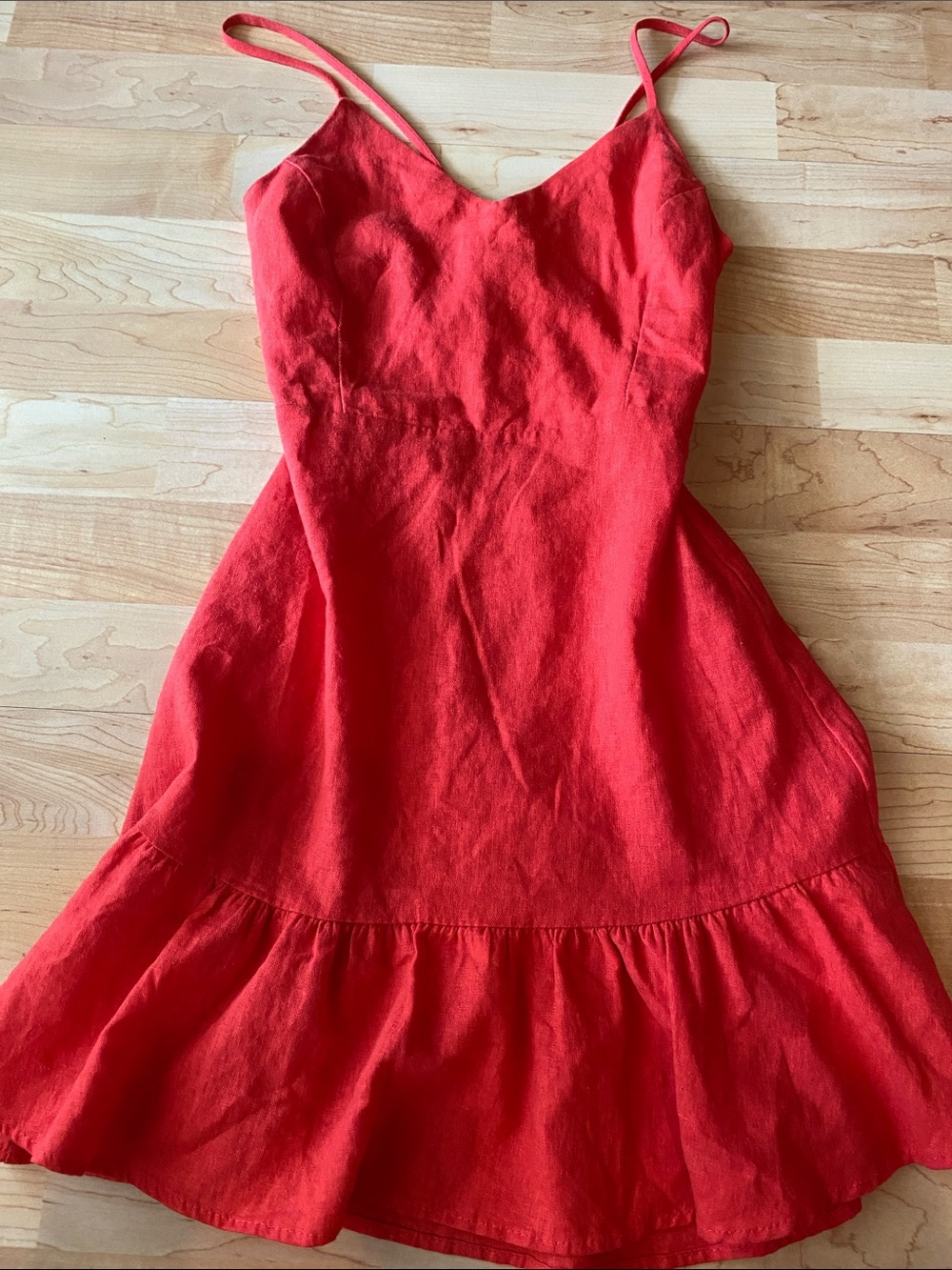 Newbury Kustom Coral Spaghetti-Strap Mini Dress with lace up back